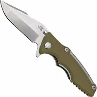 Rick Hinderer Knives Rick Hinderer Eklipse 3.0" 20CV Harpoon Spanto Stonewash OD Green, pocket knife