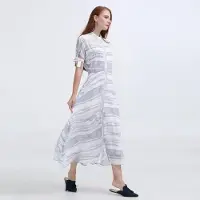 Smart & Joy Linear Print Midi elemental print skjortklänning