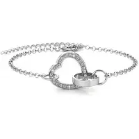 MYC Paris Locked Heart-armband - silver och kristall