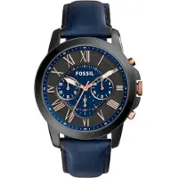 Fossil Analog klocka 'GRANT, FS4835' marinblå / roséguld / grafit
