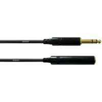 Cordial CFM 5 VK Jack Förlängningskabel [1x Teleplugg 6.35 mm - 1x Telejack 6.35 mm] 5.00 m Svart
