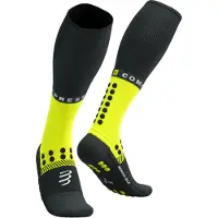 Compressport - Trail running kläder - Full Socks Winter Run Black/Safe Yellow för UnisexUll - Storlek 39-41 - Svart