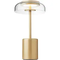Nuura LED-batteridriven bordslampa Blossi, höjd 26 cm guldfärgad/klar dimbar, Mässing / guld, Metall, Skandinavisk