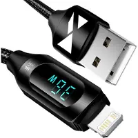 Wozinsky USB-Kabel - USB till Lightning med LED-Display 2,4A 1m - Svart