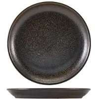 Genware Cinder Svart Coupe Tallrik 24cm - Terra