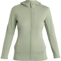Icebreaker - Fleece dam - W Merino 260 Quantum LS Zip Hoodie Lichen för UnisexUll - Storlek M - Grön
