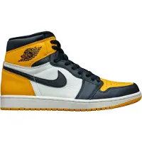Jordan Air 1 Retro High OG Yellow Toe Unisex Sneakers Taxi Svart Sail 555088-711 45