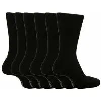 Gentle Grip - Herrstrumpor Bigfoot Honeycomb Top Cotton Rich Förpackning om 6 - SOMRJ Svart