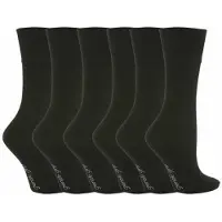 Gentle Grip - 6 par icke elastiska -strumpor för damer - GG67 Svart
