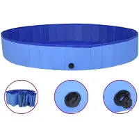 vidaXL Hopfällbar hundpool blå 200x30 cm PVC