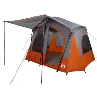 vidaXL Campingtält 5 personer grå och orange vattentätt