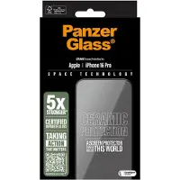 PanzerGlass Ceramic Protection - Skärmskydd för mobiltelefon - ultrabred passning - glas - ramfärg svart - för Apple iPhone 16 Pro