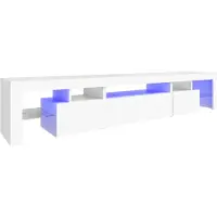 vidaXL Tv-bänk med LED-belysning Vit 215x36,5x40 cm