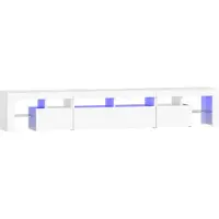 vidaXL Tv-bänk med LED-belysning vit 230x36,5x40 cm