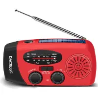 24hShop Denver SCR-2005 Vevradio med solcellsladdning, LED-ficklampa och nödladdning för mobil