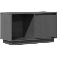 vidaXL Tv-bänk grå 74x35x44 cm massiv furu