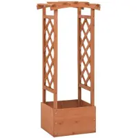 vidaXL Odlingslåda med spaljébåge 49x39x117 cm granträ