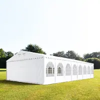 TOOLPORT XXL 7x22 m partytält - 2,6 m sidohöjd, med bottenram, PVC 1400, vit