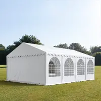 TOOLPORT XXL 5x8 m partytält - 2,6 m sidohöjd, med bottenram, PVC 800, vit