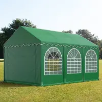 TOOLPORT 3x6 m partytält, med bottenram, PVC 800, mörkgrön