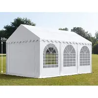 TOOLPORT 3x6 m partytält, med bottenram, PVC 800, vit