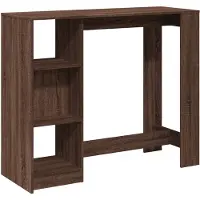 vidaXL Barbord med hylla brun ek 124x46x103,5 cm konstruerat trä