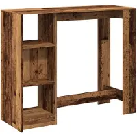 vidaXL Barbord med hylla gammalt trä 124x46x103,5 cm konstruerat trä