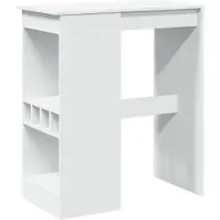 vidaXL Barbord med hyllor vit 90x47,5x103,5 cm konstruerat trä
