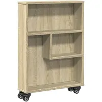 vidaXL Smal förvaringsvagn Sonoma ek 48x13x68 cm konstruerat trä