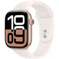 Apple Watch Series 10 4G 46mm Aluminium med Sport Band S/M - Roséguld