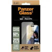PanzerGlass Eyecare Displayskyddsglas Apple iPhone 16 Pro 1 st Anti-fingeravtryck, repbeständig 2866