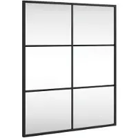vidaXL Väggspegel svart 50x60 cm rektangulär järn