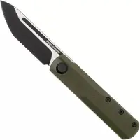 Real Steel G-Tanto EDC 7801GT Two-Tone Finish Nitro-V, OD Green G10, slipjoint pocket knife, Ostap Hel design