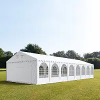 TOOLPORT XXL 6x22 m partytält - 2,6 m sidohöjd, med bottenram, PVC 800, vit