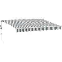 vidaXL Markis automatiskt infällbar med LEDs antracit&vit 300x250 cm