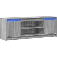 vidaXL Tv-bänk med LEDs grå sonoma 139,5x34x50 cm konstruerat trä