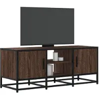 vidaXL Tv-bänk brun ek 100x35x41 cm konstruerat trä och metall