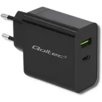 Qoltec Charger | 45W | 5-20V | 2.25-3A | USB typ C PD | USB | Black