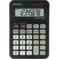 Sharp EL-330FBBK, Ficka, Grundläggande, 8 siffror, 1 linjer, Batteri/solcell, Svart