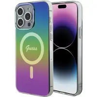 GUESS IML Iridescent MagSafe-fodral för iPhone 15 Pro - svart
