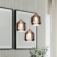 SFORZIN Design pendellampa X-Ray, dimbar, Koppar, Vardagsrum / matsal, Glas, Design, Pendellampa