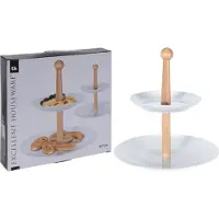 Koopman International Tvåvånings kakfat för kakor, frukt och snacks