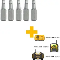 DeWalt Bitssats för skruvmejsel DT7170-QZ; 25 mm; 5 st.