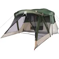 vidaXL Campingtält med veranda 4 personer grön vattentätt