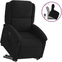 vidaXL Reclinerfåtölj med uppresningshjälp svart sammet