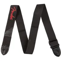 Fender 2 Tums Poly-gitarrrem Svart med Röd Logotyp