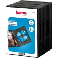 Hama DVD Jewel Case with foil - Lagring - DVD-fodral - kapacitet: 1 DVD - svart (paket om 10)
