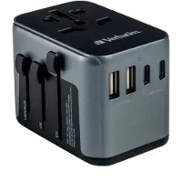 Verbatim UTA-03 - Strömadapter - 30 Watt - PD 3.0, QC 3.0 - 4 utdatakontakter (USB, USB-C)