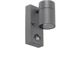QAZQA Utomhusvägglampa antracit IP44 med rörelsesensor - Solo