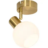 QAZQA Art Deco-spotlight guld med opalglas justerbar - Anouk